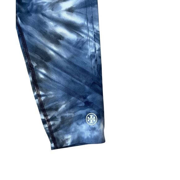 Tory Burch Sport Tie Dye Seamless 7/8 Leggings Blue High Rise Gym Workout Medium - Picture 3 of 7